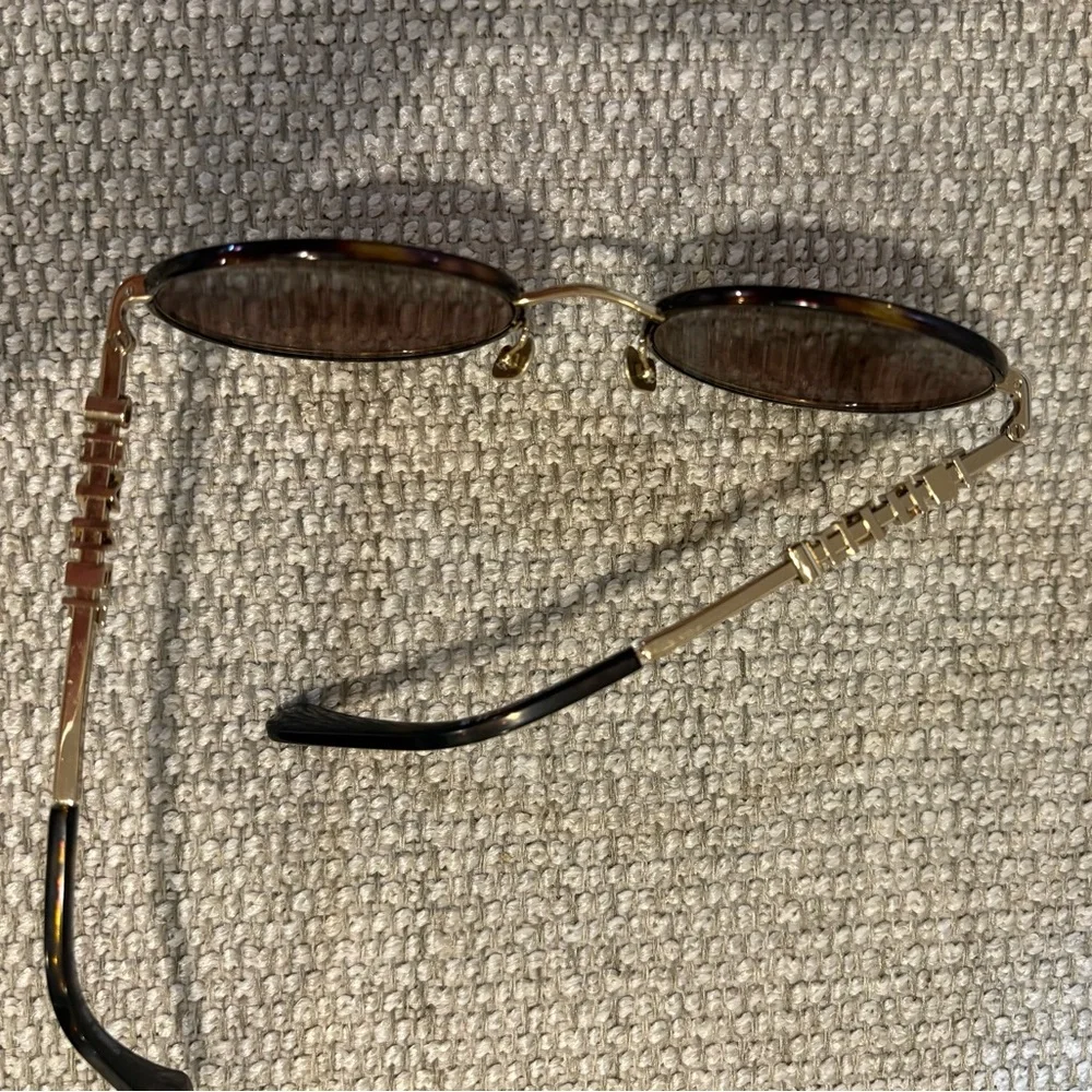 CHANEL Brown and Gold Tortoise Round Sunglasses - Picture 13 of 15